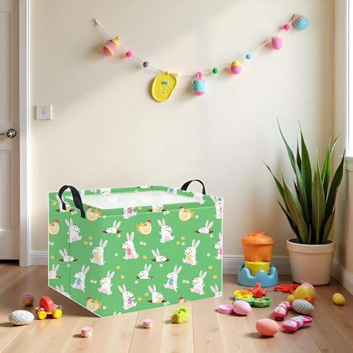 HIYAGON Rectangular Easter Basket for Kids Baby Easter Basket for Boys and Girls Cute Toy Storage Organizer Bin Box Room Decor(Cute Easter Basket) - color: Cute Easter Basket
