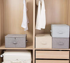 iwill CREATE PRO 3-Pack Beige Folding Storage Boxes with Zip Lid | Collapsible & Stackable Rigid Organizer Bins for Clothes, Blankets, Books - color: Beige, 3pcs