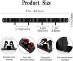 Black 5 Racks and 4 Hooks Mop and Broom Holder Wall Mount, Broom Organizer Storage Tool Racks Stainless Steel Heavy Duty Hooks Self Adhesive Solid Non-slip for Home Kitchen Garden Laundry Garage - color: 5 Racks & 4 Hooks (Black) - 1 Pack