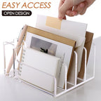 SANRUI Acrylic Mail Organizer, 5 Compartments File Holder for Desk,Letter Sorter with Pen Holder,Desk Organizers and Accessories,Clear Cute Mail Sorter - style: 4 Sections with Pen Holder