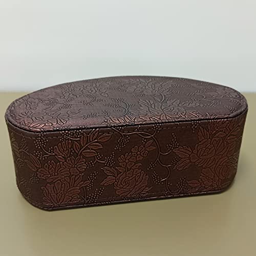 Leather Remote Control Holder TV Remote Caddy Store Box, Bedside Table Organizer for Controller, Media Player, Brush, Glasses, Note Paper and Pen Storage(Retro) - color: Retro
