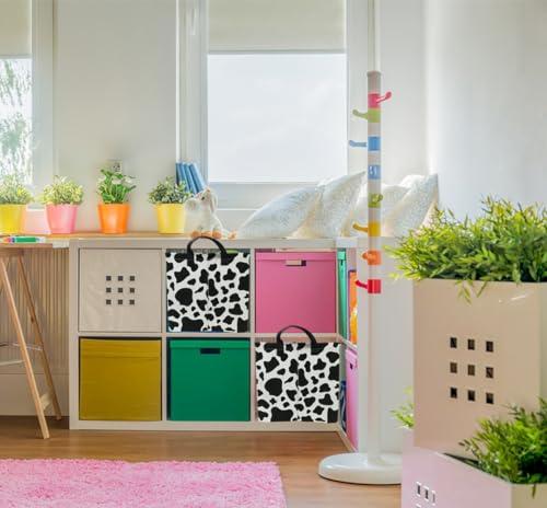 NTAOHAMPER Rectangular Cow Storage Basket, Waterproof Cowprint Box with Handles, Room Decor, Gift Basket for Cow Lovers, Collapsible Storage Bin - color: Cow Pattern