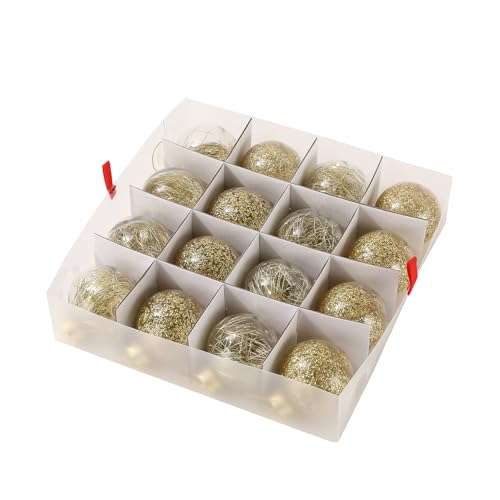 Sattiyrch Christmas Ornament Storage Box,4 Trays with Customizable Dividers,Canvas,Dust-Proof, Holds Up to 64 x 2.36 Ornaments, for Garage/Attic/Basement Storage - size: 64 pcs with Trays