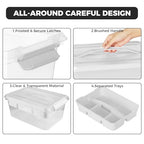 CraftGenes Craft Storage Box with Removable Tray, 20 QT Clear Plastic Organizer with Lids, White Playdoh Storage Containers for Crafts Supplies, Tools, Puzzles - size: 1-Pack