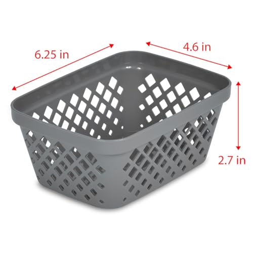 Glad Plastic Storage Basket Set - Multipurpose Drawer Trays, Kitchen Pantry Containers, and Bathroom Bins - 9 Pack Small Organizers, Grey - color: Grey, size: Small