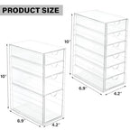 Prsildan Acrylic Drawer Makeup Organizer with 10 Drawers, Set of 2 Office Desk Organizers Accessories, Clear Stackable Storage Drawers for Vanity, Countertop, Craft, Jewelry, Art Supply Organization - style: 10 Drawers