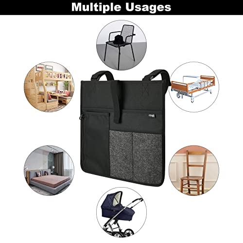 Cosmos Armrest Chair Side Organizer Bedside Caddy Organizer Bunk Bed Storage Bag Armchair Wheelchair Hanging Side Pocket Bag for Ipad, Tablet, Phone, Remote Control, Magazines, Books & Water Bottle