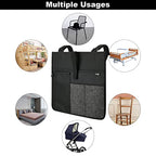Cosmos Armrest Chair Side Organizer Bedside Caddy Organizer Bunk Bed Storage Bag Armchair Wheelchair Hanging Side Pocket Bag for Ipad, Tablet, Phone, Remote Control, Magazines, Books & Water Bottle