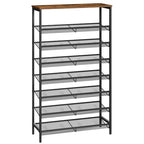 HOOBRO Shoe Rack for Entryway, 8-Tier Shoe Shelf, Large Capacity Shoe Storage Organizer for 21-24 Pairs of Shoes, Front Door Entrance, Hallway, Closet, Space Saver, Rustic Brown and Black BF18XJ01 - size: 8 Tiers (29.5"W)