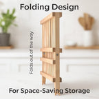 HIC Kitchen Bamboo Folding Dish Drying Rack, 20.5 x 13-Inches - style: Drying Rack