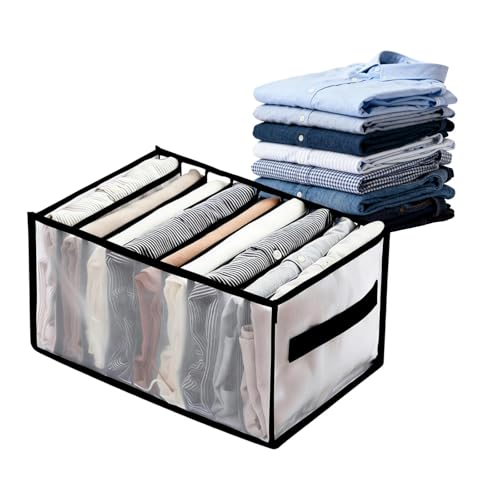 9 Grid Drawer Organizer Clothes Storage Box with Handle Large Capacity Fabric Dresser Organizer for Jeans Shirts Closet Use - color: 9 Grid Black