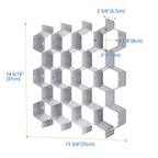 Poeland Drawer Divider Organizer DIY Plastic Grid Honeycomb Drawer Divider Gray 2 Pack - color: Gray(2pack)