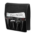 Luxury Leather Sofa Armrest Organizer, Non-slip Couch Sofa Chair Caddy with 5 Pockets for Phone, Book, Magazines, Tablet, Remote Control Holder Recliner Couch Tidy Hanging Storage Bag Arm Chair Tray - color: Black, Luxury Leather