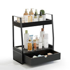 Boulphia 2-Tier Bathroom Organizer Countertop, Bathroom Sink Organizer Countertop, Vanity, Counter Shelf, Black - color: Black