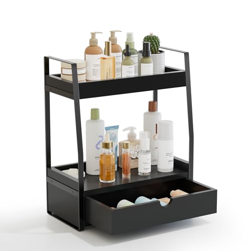 Boulphia 2-Tier Bathroom Organizer Countertop, Bathroom Sink Organizer Countertop, Vanity, Counter Shelf, Black - color: Black