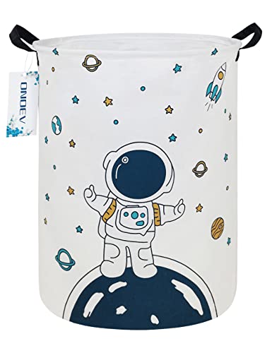 Round Fabric Storage Bin,Decorative Basket,Organizer Basket with Handles,for Clothes Storage,books and sundries (Star astronaut), 19.7inch(H) x 15.7inch(D) - color: Star astronaut