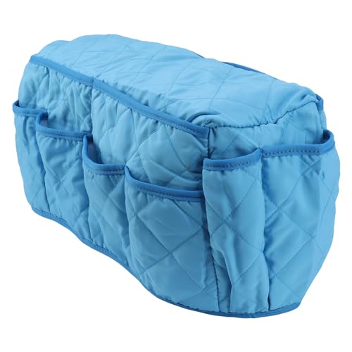 Arm Chair Armrest Covers with Pocket Sofa Covering Organizer, Couch Remote Control Holder for Living Room Couch, Side Bag Armrest Storage Caddy with Non Woven (Blue)