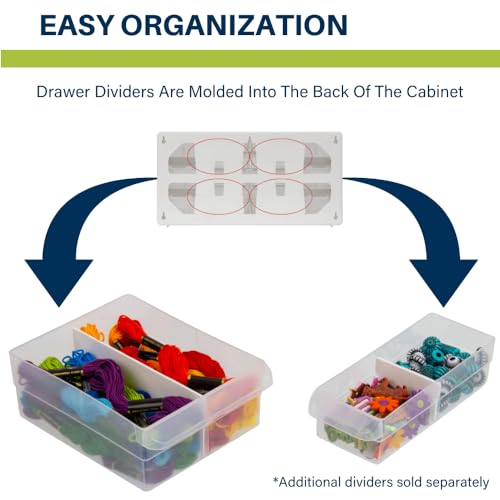 Akro-Mils 26-Drawer Plastic Drawer Storage Cabinet for Garage Organization, Bead Organizer, Building Bricks Storage, Teacher Toolbox, Makeup Organizer, 20-Inch W x 6-Inch D x 10-Inch H, 10124 White - color: White, size: 26 Drawer, style: 2 pack