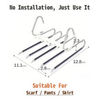 Pants Hangers Space Saving 5 Tier - 2 Pack Closet Organizers and Storage Closet Organizer,Anti-Slip Design,Closet Organizers and Storage for Pants Jeans Skirts Scarf Legging