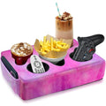Couch Cup Holder Pillow, 5 Hole Couch Drink Holder! Keep Drinks Hand Side and Keep Temp, Prevent Spills and Use Anywhere. Cup Holder for Couch, Bed, Camping, RV, Car, Beach. Rose Purple - color: Rose Purple