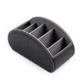 BONNY DODO Remote Control Holders Organizer Box with 5 Compartment PU Leather Multi-functional Office Desk Storage Caddy Store (Black) - color: Black