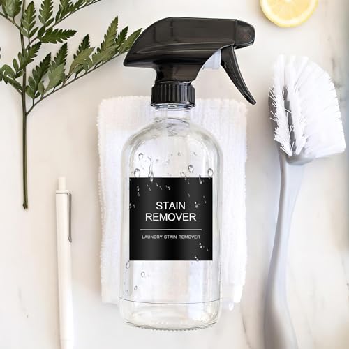 HVSWLY Minimalist Laundry Room Labels，30 Matte Waterproof Labels for Jars Spray Bottles and Detergent Dispensers, Preprinted Laundry Room Organization Labels Set(Black), Large, TCD-87