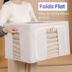 24L Pack Of Two Clothes Storage Bin, Foldable Blanket Storage Bags with Zippers, Under Bed Storage Box, Clear Window and Reinforced Handles, Bed Sheets Storage Box