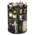 Rotating Makeup Organizer, DIY 8 Adjustable Layers Spinning Skincare Storage, Cosmetic Display Case with Brush Holder and Perfume Tray, Multi-Function Vanity Bathroom Countertop Organizer Black - color: Black
