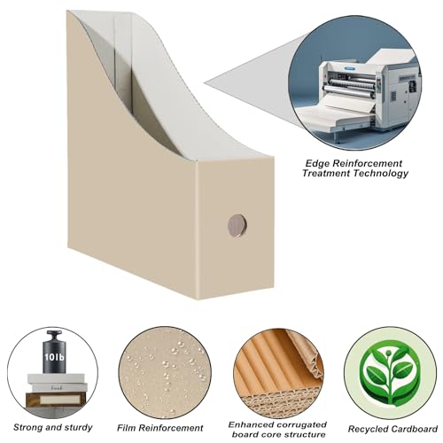 Limitliho 24 Pack Cardboard Magazine Holder for Desk, Book Bins for Classroom Library,Office,Home, 10.6" H x 10.2" L x 3.5" W in Magazine File holder (Fresh color) - color: Fresh color