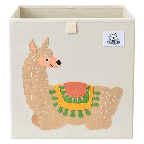 CLCROBD Foldable Animal Cube Storage Bins Fabric Toy Box/Chest/Organizer for Toddler/Kids Nursery, Playroom, 13 inch (Alpaca) - color: Alpaca