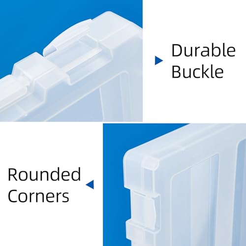 8 Pack Paper Storage Boxes, 8.5 x 11 Plastic Portable Project Case for US letter Size and A4 paper, Plastic Multi-Purpose Thick Scrapbook Storage Box for Office,Craft or Art Supplies - size: 13.9"L x10.6"w x1.6"H+12.5"L x9.5"W x 1"H