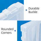 8 Pack Paper Storage Boxes, 8.5 x 11 Plastic Portable Project Case for US letter Size and A4 paper, Plastic Multi-Purpose Thick Scrapbook Storage Box for Office,Craft or Art Supplies - size: 13.9"L x10.6"w x1.6"H+12.5"L x9.5"W x 1"H