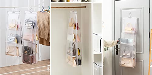 AARAINBOW 1 Pack Hanging Handbag Purse Organizer for Closet, Hand Bag Organizer Holder 8 Pockets, Space Saving Wardrobe Purse Storage Organizer for Women, 46 L x 13.8W (A-Gray) - color: A-Gray