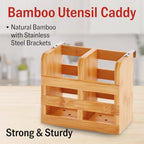 HIC Kitchen Dish Rack Caddy for Folding Dish Drying Rack (#97086), Natural Bamboo - style: Drying Rack Caddy