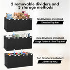 Extra Large Toy Box 167L, Sturdy Toy Storage Chest Organizer Bin Baskets with 2 Removable Divider for Boys, Girls, Kids, Nursery, Bedroom, Playroom, 35.5"x17" x17" (Linen Black) - color: Extra Extra Large Black