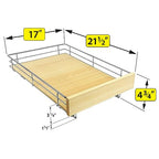 LYNK PROFESSIONAL® SELECT™ Slide Out Cabinet Organizer Pull Out Drawer, 17" x 21" Pull Out Cabinet Organizer – Pull Out Shelves for Kitchen Cabinets – Roll Out - Lifetime Ltd. Warranty, Wood Chrome - size: 17" W x 21" D - 1 Tier