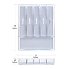 Glad Silverware & Utensil Drawer Organizer - Divided Clear Plastic Storage Tray with 6 Compartments for Kitchen Flatware and Cutlery - BPA Free, Food Safe, Non Slip, 12x15 inches - size: 6-Compartment