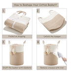 80L Extra Large Laundry Hamper Basket Tall Woven Rope Clothes Hamper Blanket Basket for Living Room Bathroom Bedroom Brown 16"L x 16"W x 22"H - color: Brown1, size: Extra Large (80L)