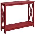 Convenience Concepts Oxford Console Table 39.5" - Sofa Table with Storage Shelf, Transitional Entryway Hall Table for Living Room and Bedroom, Display Foyer Table, Cranberry Red - color: Cranberry Red