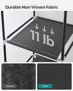 SONGMICS Portable Closet, Fabric Wardrobe, Clothes Rack with Shelves, Pockets, Large Capacity, 1 Hanging Rod, 34.6 x 17.7 x 66.1 Inches, Ink Black URYG84BK - color: Black, size: 2 Tiers(66.1"H)