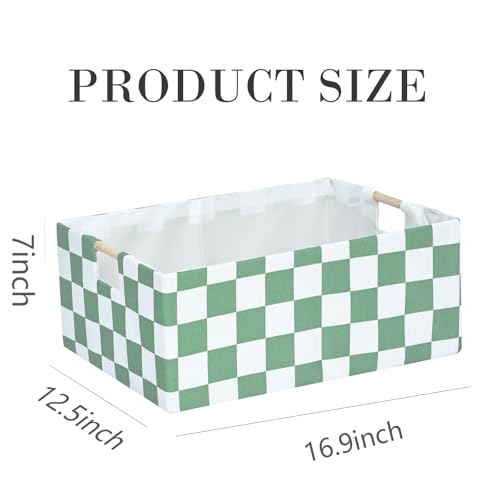 Storage Bin for Shelves Rectangle Closet Baskets Foldable Box with Handles, Gray Storage Bins, Storage Boxes for Home Office Car Dormroom - color: Sage