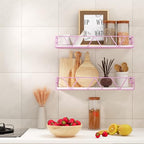 Amaoot Floating Shelves Set of 3, Home Wood Wall Shelf, Farmhouse Shelf for Bedroom, Wall Mounted Floating Shelf for Living Room, Bedroom, Bathroom, Kitchen, Office (Pink) - color: Pink