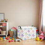 HIYAGON Rectangular Easter Basket Fabric Storage Bin Boxes Collapsible Baby Girl Basket for Clothes Books Shelves Basket(Bowknot Egg) - color: Bowknot Egg