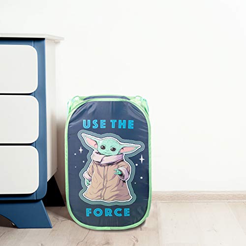 Jay Franco Star Wars The Mandalorian The Child Pop Up Hamper - Mesh Laundry Basket/Bag with Durable Handles - Features Baby Yoda Grogu (Official Star Wars Product) - color: The Mandalorian