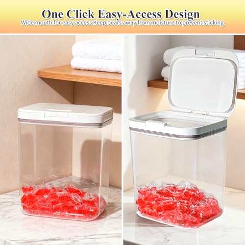 Gute Laundry Pod Holder with Lid - 186oz Sealed Automatic Pop-Up Dispenser, Laundry & Dishwasher Pods for Laundry Room Organization-5.5L - color: 5.5L