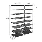 ERONE Shoe Rack Storage Organize, 28 Pairs Portable Double Row with Nonwoven Fabric Cover Shoe Shelf Cabinet for Closet