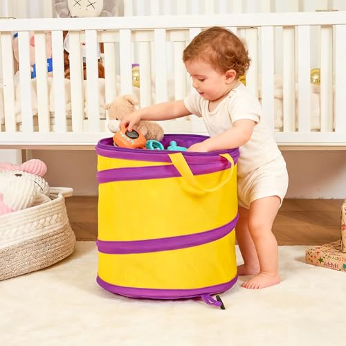 NARMAY Toy Barrel, Pop-Up Toy Storage Organizer, Collapsible Bin for Building Bricks & Small Blocks, Bucket with Handles, All-in-One Organizer for Kids Boys and Girls - 12 x 12 Inch - size: 12 x 12 Inch