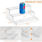 Yieach 2 Pack Tiered Spice Rack Organizer for Cabinet,Pantry,3 Tier Clear Acrylic Spice Rack Organizer & Holder,Step Shelves for Vitamin,Medicine Bottle,Jar,Can,Condiment Organizer and Seasoning Shelf