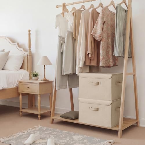 GRANNY SAYS Closet Storage Bins, Decorative Storage Boxes with Lids, Clothes Organizing Bins, Lidded Baskets for Toys, Clothing, Extra Large, Khaki, 2-Pack - color: Khaki, size: Extra Large-2 Pack
