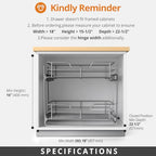 ZOINLIY Pull Out Cabinet Organizer, Versatile Slide Out Kitchen Organizers and Storage,Heavy Duty Drawer Cupboard Storage Basket, Smooth Sliding, Chrome Finish (2-Tiers-17¾''W×22“D) - size: 2-Tiers 17¾''W×22“D